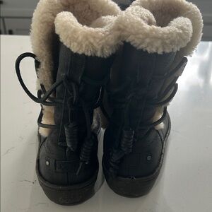 UGG Black and Cream Winter Boots